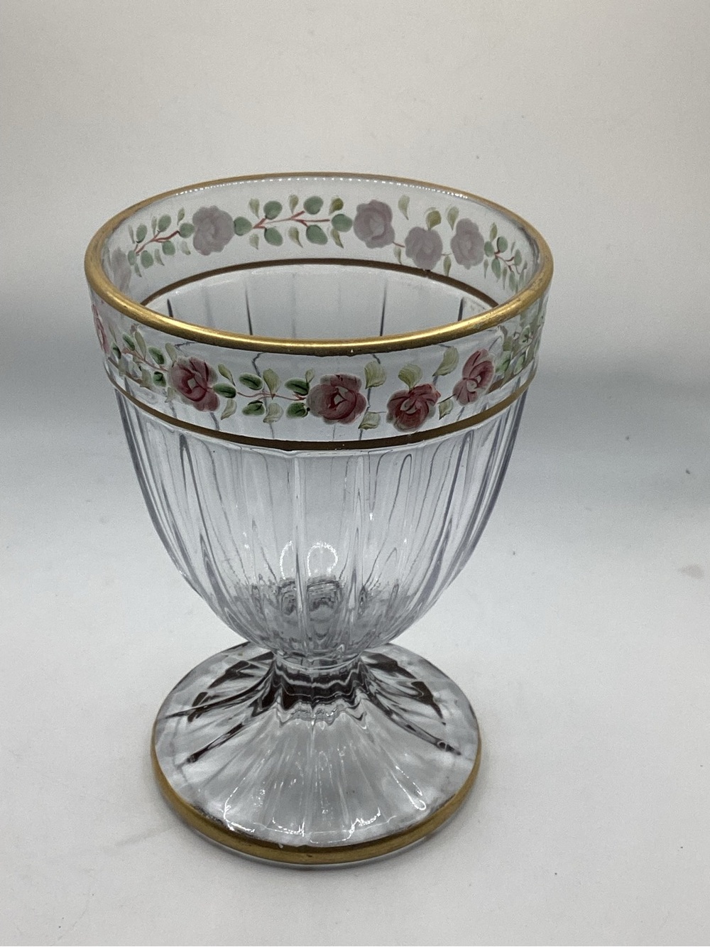 vintage Heisey glass spooner or footed candy dish
